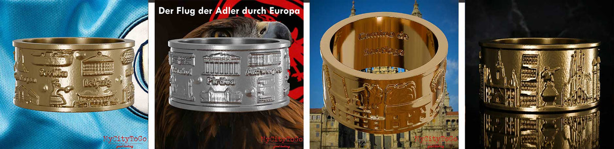 Sammlung von 4 Themen-Ringen von MyCityToGo